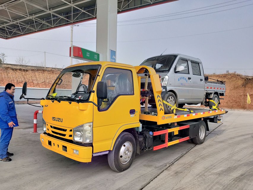 慶鈴五十鈴窄體駕駛室藍牌一拖二清障車