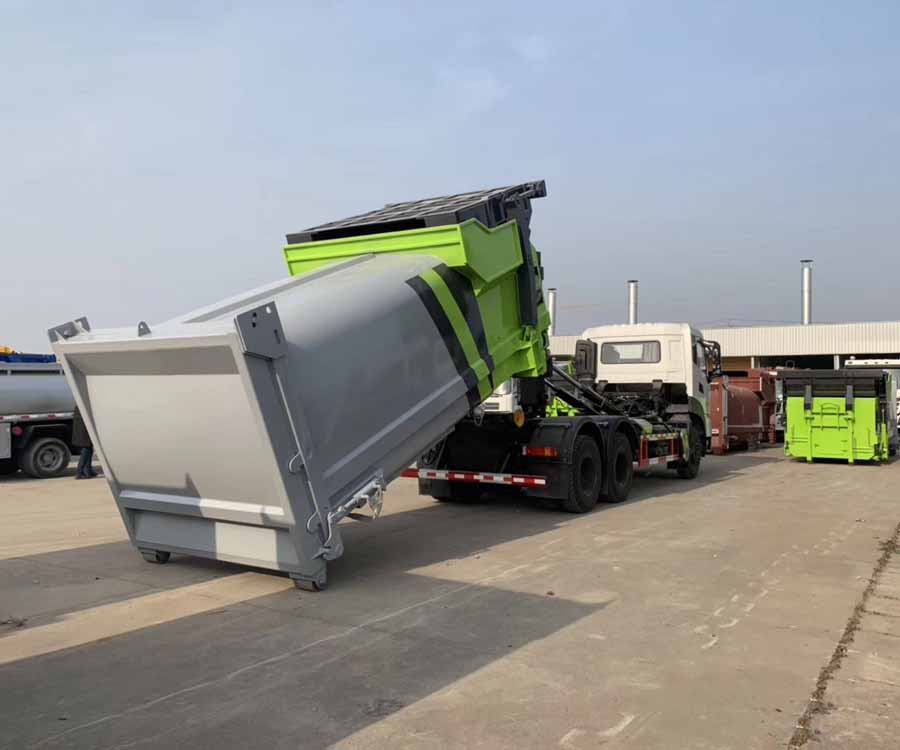 東風(fēng)天龍后雙橋18方勾臂套臂垃圾車